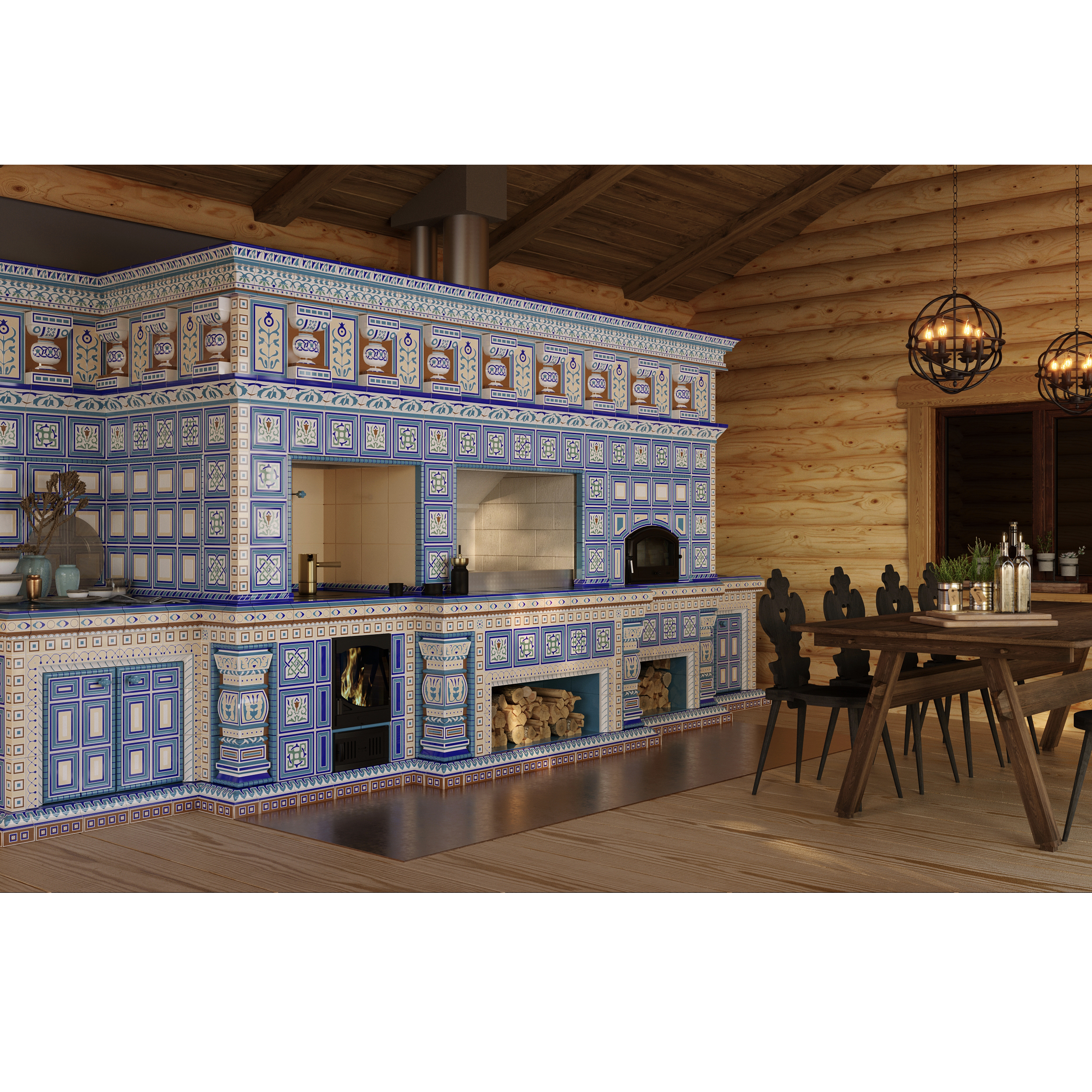 Изразцовая облицовка Византия для печного комплекса Изразцовая облицовка Византия для печного комплекса