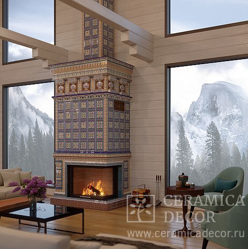 Каминная облицовка Византия для топки с Г-образным стеклом Каминная облицовка Византия для топки с Г-образным стеклом